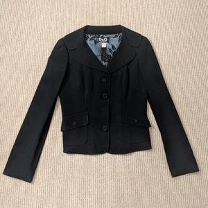 Dolce & Gabbana Black Blazer with Lace Lining